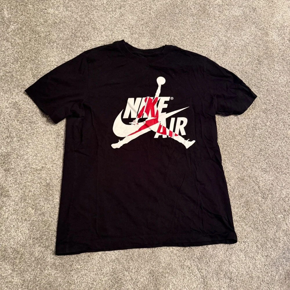 Jordan Mens Nike Air Jumpman Graphic T-Shirt Black Red White Large